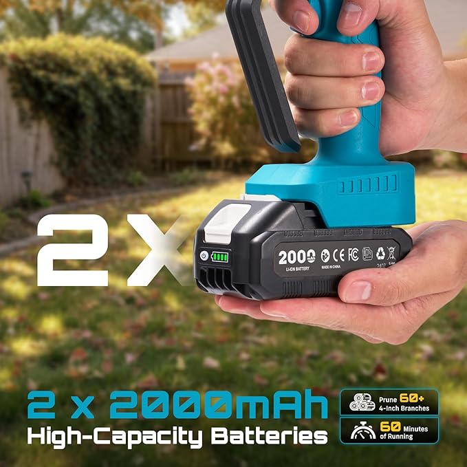SEESII Chainsaw 6 Inch Mini Electric Chainsaw Cordless Battery Powered 2026 Upgraded Hand Held Saw with 2x2000mAh Battery for Wood/Trees Trimming Chain Saw Gift for Men Dad Husband Fathers Gardener