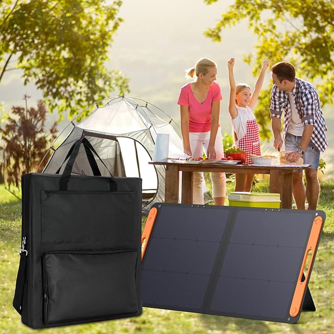 Solar Panel Storage Bag Compatible with Jackery Solar Panel 100 WattPadded Solar Panels BagSolar Panels Carrying Case with 2 Pockets (22 x 4.72 x 25.6inBlack)