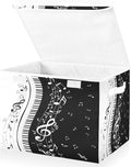 Piano Music Note Storage Bins with Lids Large Storage Basket with Handles Foldable Fabric Storage Box Organizer for Clothes Closet Cabinet Home Office Bedroom