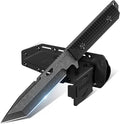 Dragon Creek Tactical Knife Kydex - Outdoor Survival Knife with Sheath D2 Steel Blade G10 Full Tang Handle for Camping Hiking Christmas Thanksgiving Gift Men Black