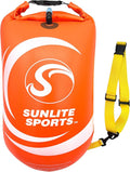Sunlite Sports Swim Buoy Premium Quality Highly Visible Waterproof Safety Marine Float Training for Open Water Swimming for Swimmers Triatheletes Kayakers Snorkelers Throwable Flotation Device f