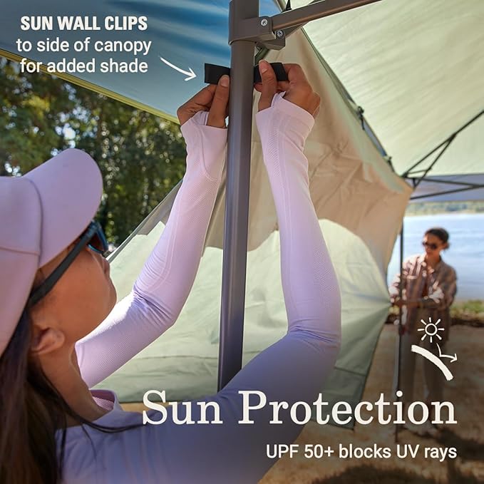 Coleman Oasis Instant Pop-Up Canopy Tent with Side Wall Attachment Portable Shelter with Easy Setup &amp Takedown Wheeled Carry Bag Included 10x10/13x13ft Sizes