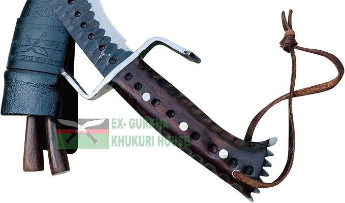 Custom Farmer Rust Free Kukri - 8 Hand Forged Blade Authentic Khukuri - Handmade in Nepal - Carbon Steel with Rosewood Handle