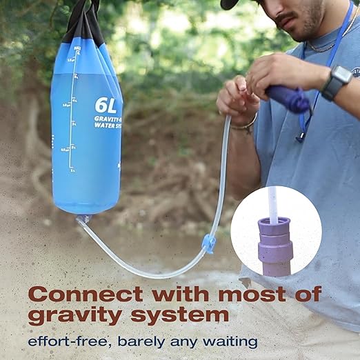 Membrane Solutions Water Filter Straw S2 NSF/ANSI 42&amp372&amp401 Certified 4-Stage 0.1 μm Portable Water Purifier with Replaceable Filter 5000L Capacity for Camping Hiking Survival and Emerg