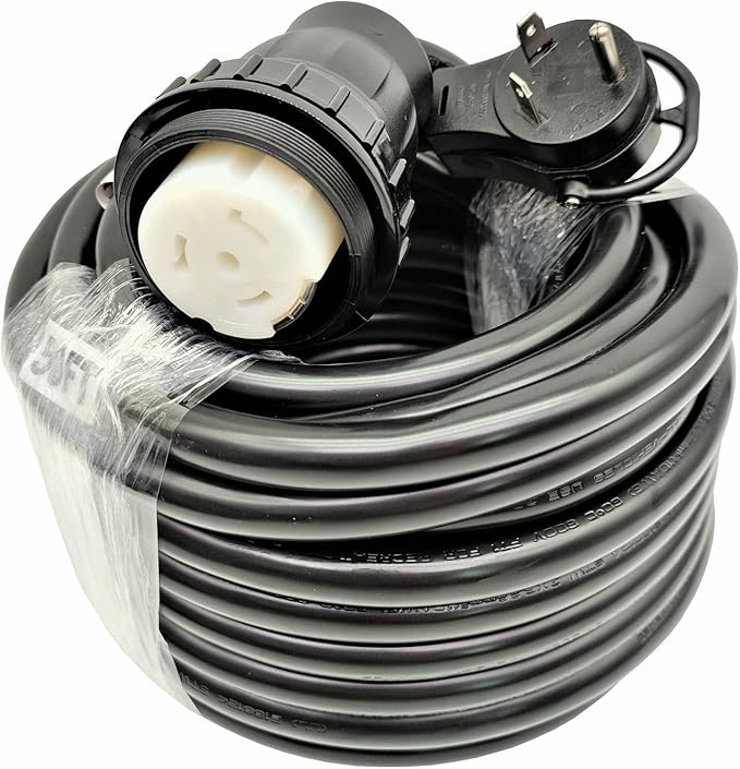 Parkworld RV 30A to Marine Shore Power 50A Extension Cord Adapter TT-30P to SS2-50R (50FT)