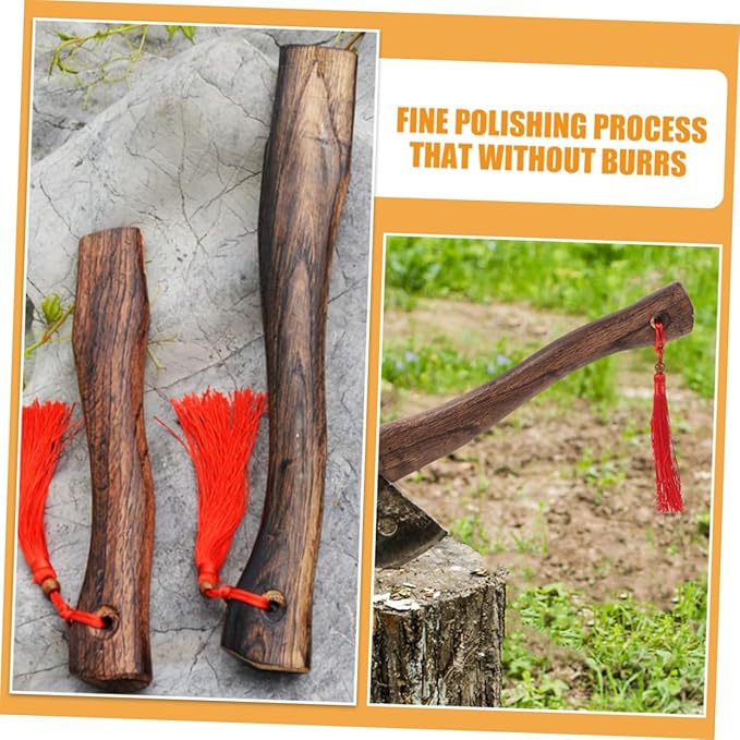 DOITOOL 5pcs Wooden Axe Handle Replacement Axe Hatchet Handle for Woodworking Camping Tools Ergonomic Grip Sturdy Material