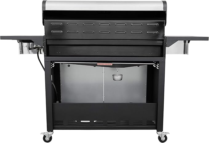 Kenmore 6-Burner Propane Gas BBQ Grill with Side Burner 73000 BTUs Stainless Steel Cabinet Grill with Cast Iron Grates for Outdoor Cooking Backyard BBQ Patio Large Parties