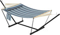 GarveeLife Outdoor Double Hammock with Heavy Duty Adjustable Steel Stand Portable 2 Person Hammock for Patio Garden Beach Backyard
