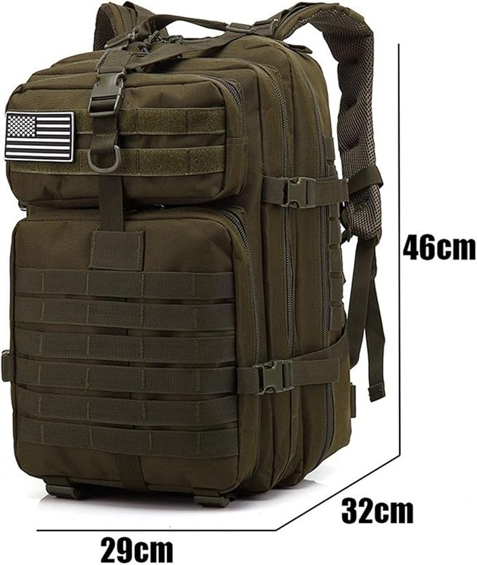 Jungle Leopard 50L Nylon Waterproof Trekking Fishing Hunting Bag Backpack Outdoor Military Rucksacks Tactical Sports Camping Hiking (Color : TBP001Army Green)