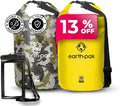 Earth Pak Waterproof Dry Bag - Roll Top Waterproof Backpack Sack (30L Camo &amp 30L Yellow)