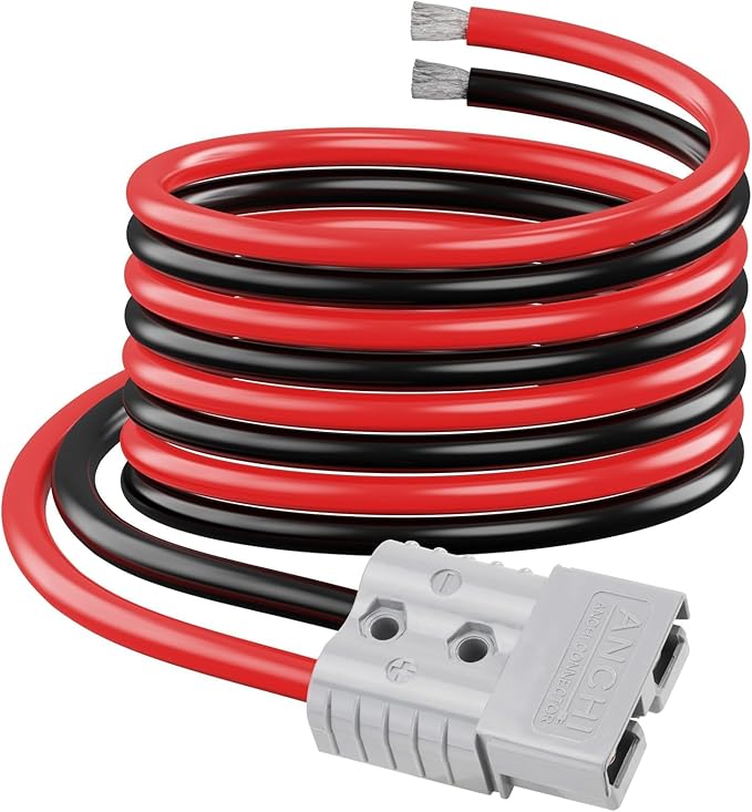 ELFCULB 6AWG Anderson 120A Connector Winch Power Cable Battery Quick Connect Jumper Cables for Forklift Car Motor Tractor(6FT)