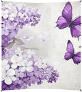 Purple Butterflies White Lilac Foldable Beach Cabana UPF50+ Easy Setup Shade Sun Shelter with Sturdy Poles Sandbags and Shovel for Family Trips Picnics &amp Camping