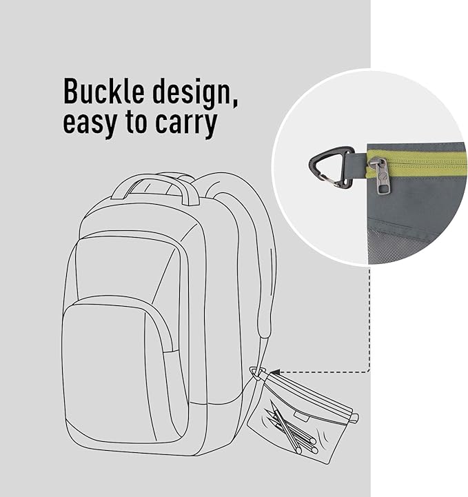 pack all Bundle | 1 Zipper Pouch (M Grey) &amp 1 Zipper Pouch (M Green)