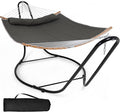 SUNCREAT Double Hammock with Curved Spreader Bar Hammock with Stand Included 2 Person Patent Pending Dark Gray