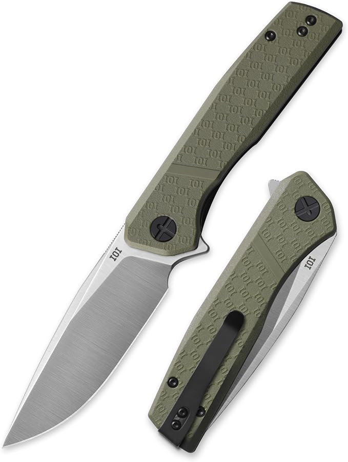 IOI Scout I20432 Folding Pocket KnifeA – 3.62 Edge D2 Steel Satin Blade with 3.62 Edge FRN Handle Lightweight EDC Knife with Liner Lock and Custom Left-Side Clip Excellent for Camping Work Outd