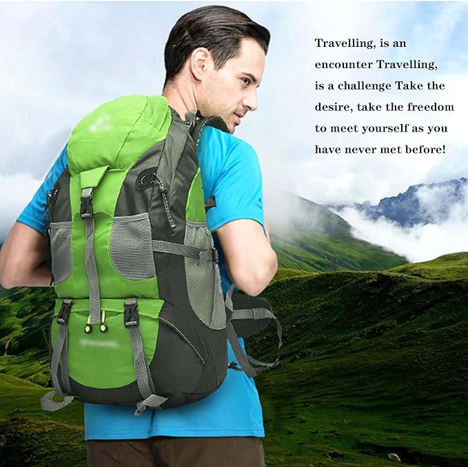 Outdoor multifunctional backpack 50 litre scientific mountaineering bag with reduced load suitable for hiking (Purple)