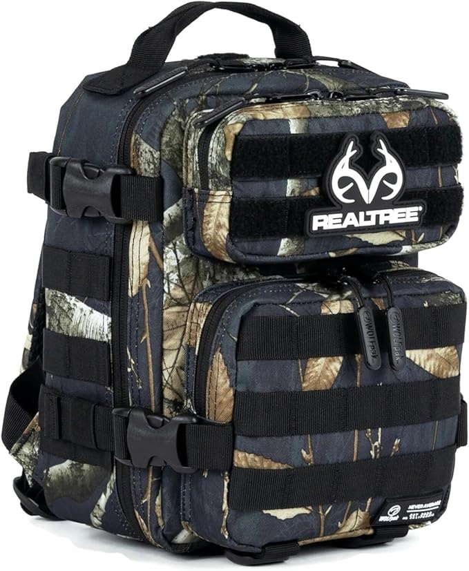 WOLFpak 9L Tactical Sling Bag |Concealed Carry CCW Backpack | Military Crossbody EDC Daypack Molle Chest Shoulder Pack for Hiking Travel Work | (Realtree Edge Black)