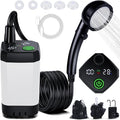 Portable Shower for Camping [Long-Lasting] Spopal 6000mAh Rechargeable Camping Shower with Intelligent LED Display 4 Spray Modes IPX7 Waterproof Outdoor Camp Pump for Hiking Travel Car Pet