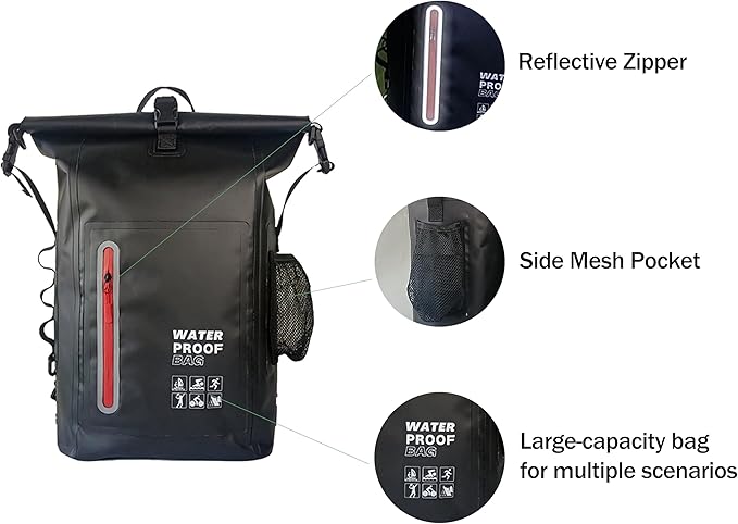 Dry Bag Waterproof 25L-Floating&ampLightweight Bags for Women Waterproof Backpack for Kayaking Boating FishingPaddle boarding Camping HikingRoll-Top Seal&ampAdjustable Shoulder Straps