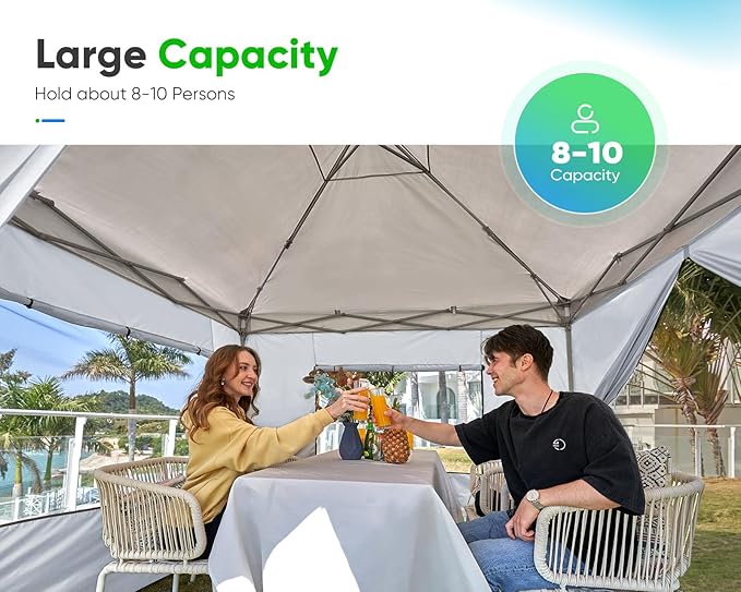 Quictent Privacy 10x10 Pop up Canopy Tent with Sidewalls and Roll-up Ventilated Windows One Person Easy Setup Outdoor Commercial Gazebo Shelter Enclosed Waterproof Bonus 4 Sandbags