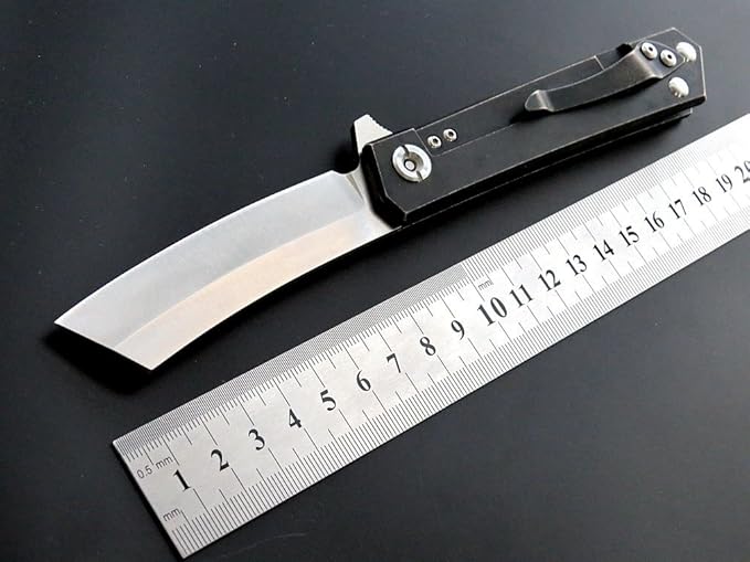 Eafengrow EF97 Pocket Knife Folding Knives D2 Steel Blade Titanium Handle Camping Outdoor Tools Knife EDC Hand Tool (black)
