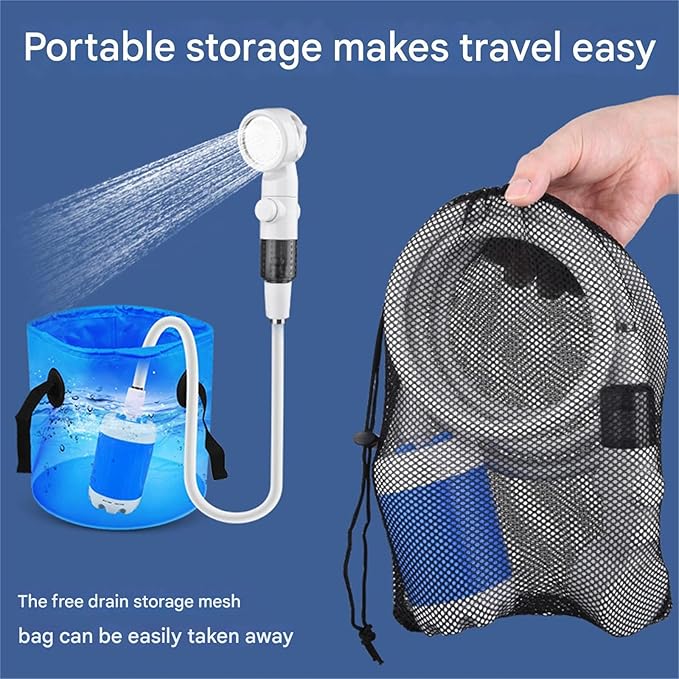 Pack of 2 Wireless Rechargeable Portable Shower Uprgades for Outdoor Camping Bathing Pet &amp Garden Watering