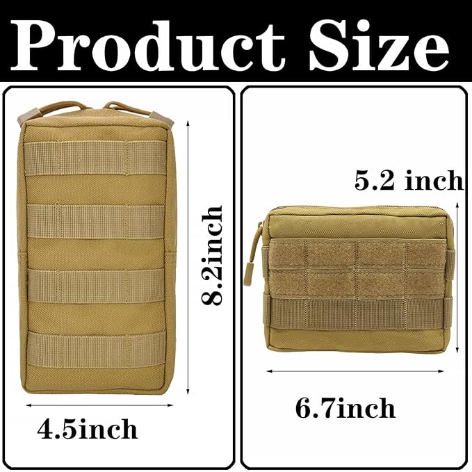 4 Pack Tactical Molle PouchesMolle Backpack AttachmentsSmall Tactical Pouch for Backpack