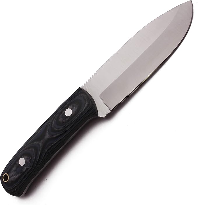 GCS Custom Handmade Black Micarta with Bone Spacer Handle D2 Tool Steel 15 Knife Buffalo Hide Sheath GCS129