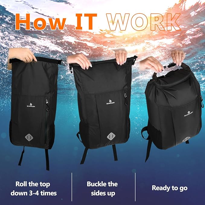 Dry Bag Backpack 20L Dry Bag Waterproof with Waist Pouch and Phone CaseRoll top Dry bag for kayakingMarine dry bag for Kayaking Beach Rafting Boating Hiking Camping and Fishing