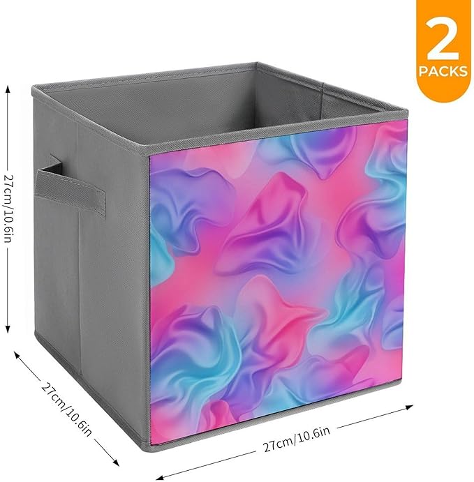 Large Capacity Storage Boxes Purple Rainbow Bisexual Pride Flag Art Foldable Organizer Baskets with Handles Clever Storage Solution for Home