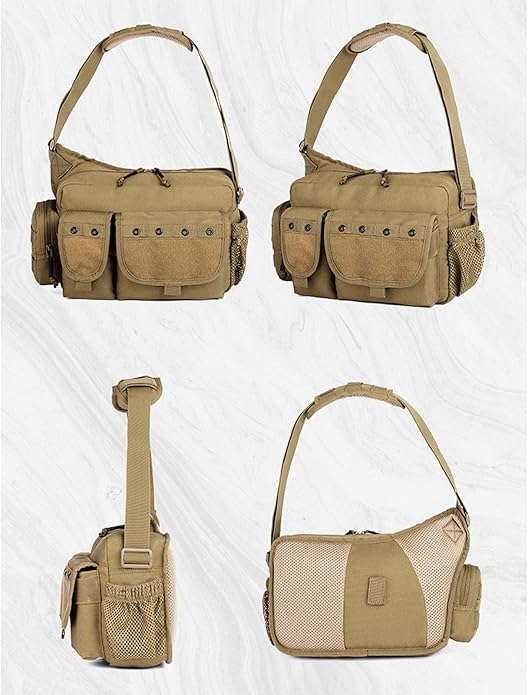 Tactical Messenger Bag - Military Molle Briefcase Crossbody Shoulder Bags Sling Pack for Cycling Hunting Camping