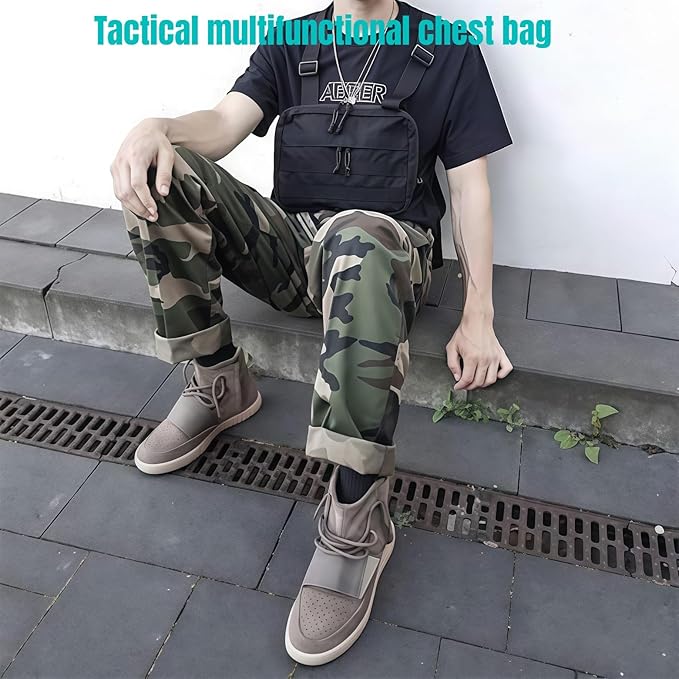 Military Tactical Chest Bag Backpack Men Adjustable Multi-Functional Molle Tool Pouch Shoulder Tactical Vest Bag