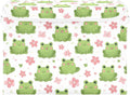 MNSRUU Containers Baskets with Lids Frog Pink Flowers Fabric Foldable Storage Bins Organizer with Lid Collapsible Storage Boxes for Home Bedroom Closet Office