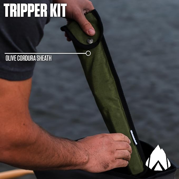 AGAWA - BOREAL15 Tripper Kit - Includes 15 Folding Saw Nylon Carrying Case 15 All-Purpose &amp 15 Aggressive Blade - For Camping Hiking &amp Survival Gear (Black Frame/Green Handle)