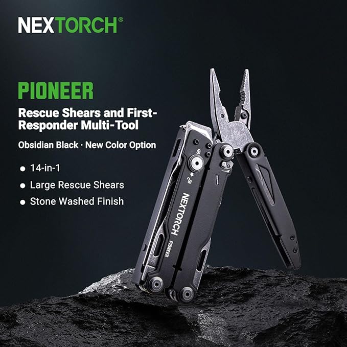NEXTORCH PIONEER 14-IN-1 Multi-tools Full-SizeVersatile Multi-tool Set with Scissors Needle Nose Pliers Pocket Clip Multi-tool