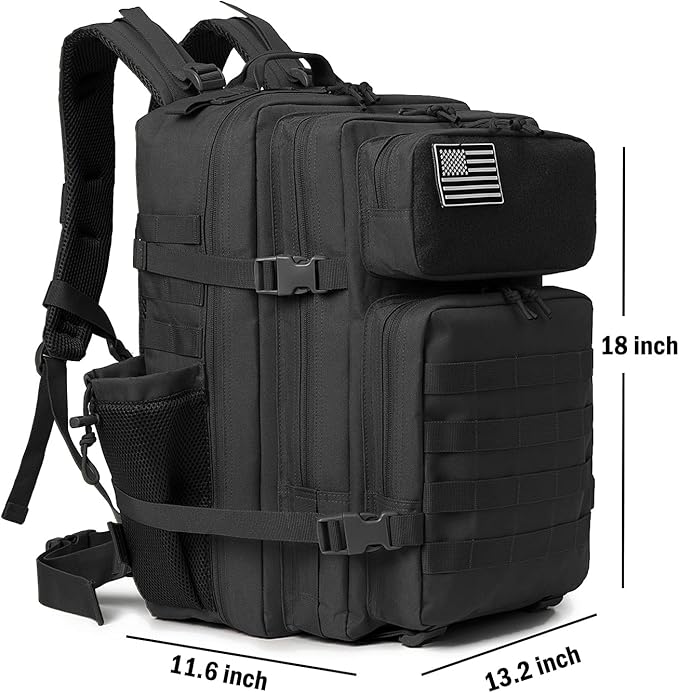 QT&ampQY 25L/45L Military Tactical Backpack For Men Molle Daypack 3 Day Bug Out Bag Hiking Rucksack With Bottle Holder