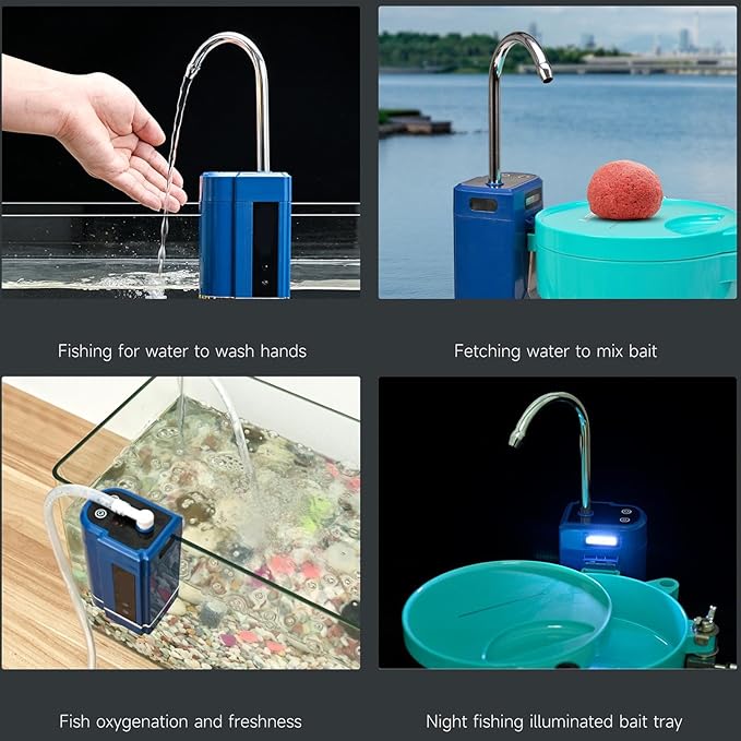 Asixxsix Portable Outdoor Shower 4000mAh PP Rechargeable Camping Shower Pump with Showerhead USB Rechargeable 110cm Hose Portable Shower for Camping for Hiking Travel Car Pet
