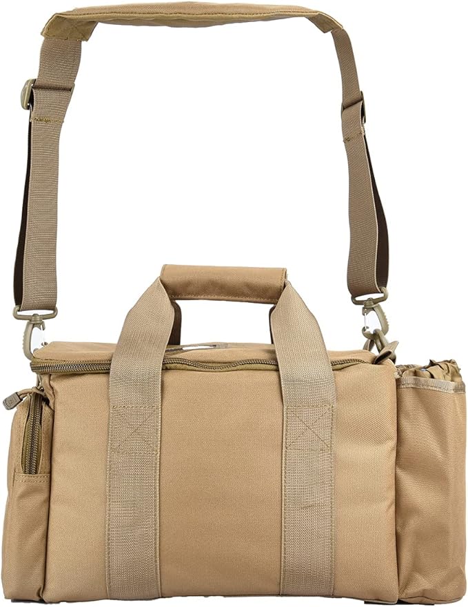 Lancer Tactical Weather Resistant Shooting Range Bag w/Shoulder Strap Color Khaki