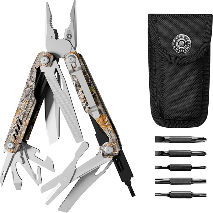Multitool - 26 in 1 Multi Tool Pliers with Pocket Knife Bottle Opener Saw EDC for Survival Camping Hunting and Hiking Stainless Steel