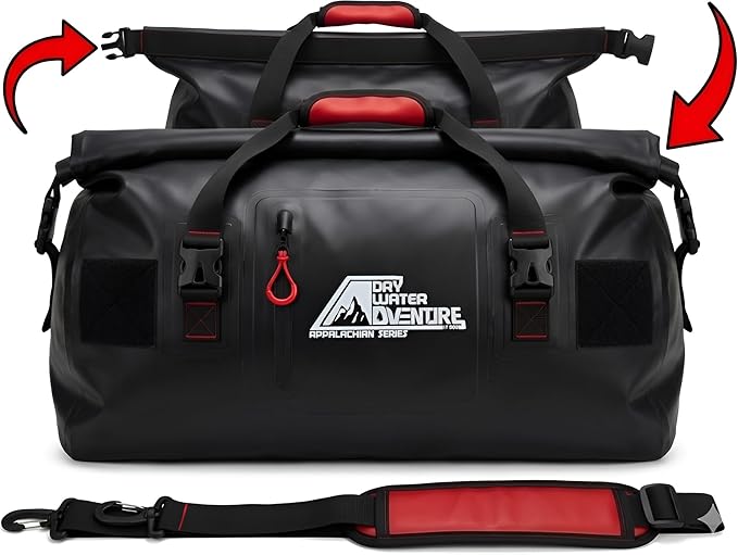 Waterproof Duffel Bag 60L - Marine Grade PVC Dry Bag for Boating Camping Motorcycle | Roll Top Airtight Seal Shoulder Strap