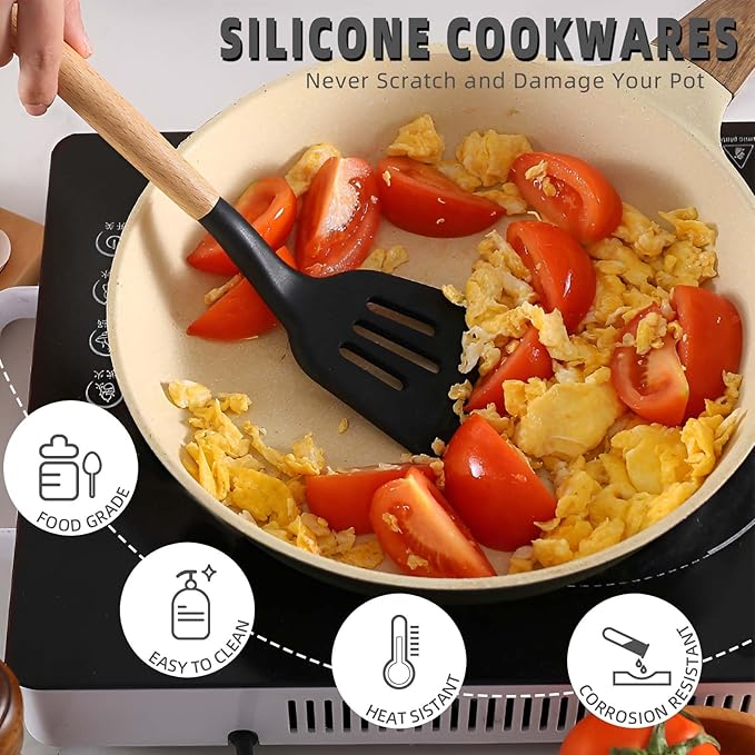 Silicone Camping Cooking Set Car Camping Essentials Cooking Kitchen Set RV Camping Cookware Must Haves Gifts Camping Cooking Essentials Camp Cooking Set for Travel Hiking Picnic