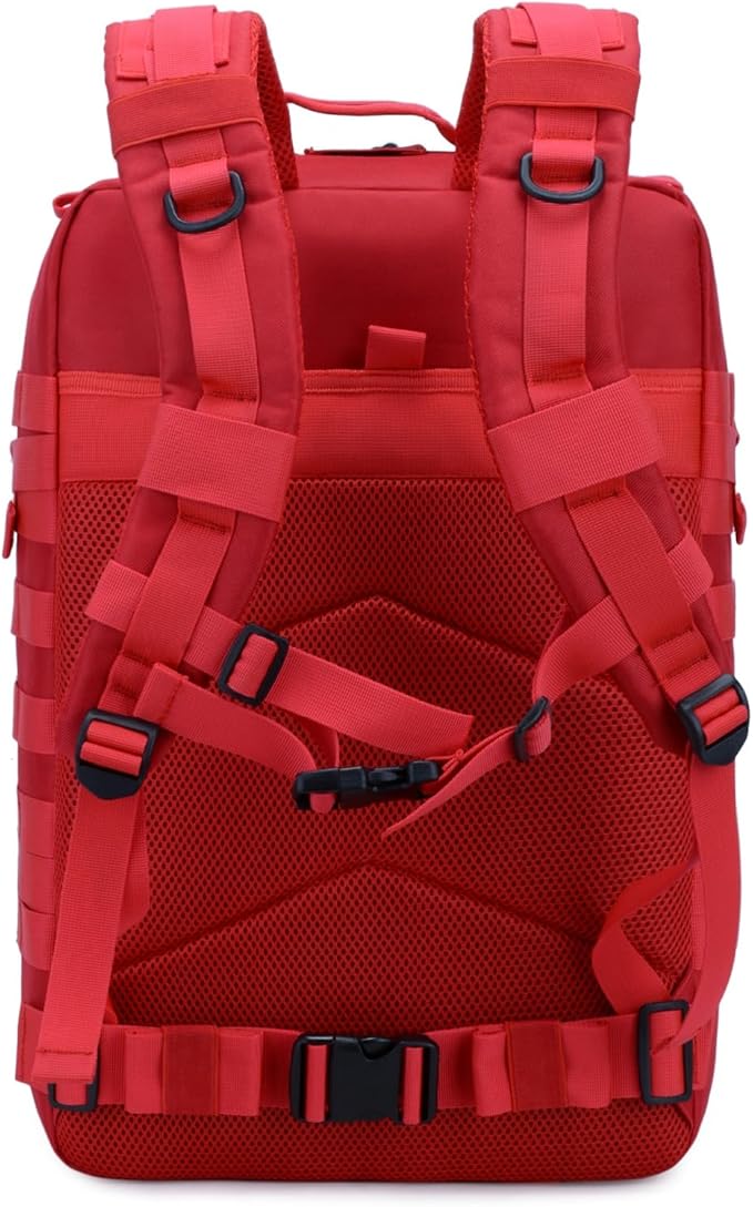 45L Military Tactical Backpack for Men &amp Women Bug Out Bag Assault pack Molle Daypack Hiking Trekking Rucksack(Red)