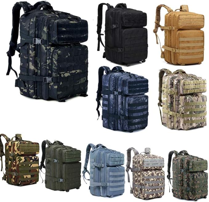 Outdoor Sports Pack Hiking Bag Tactical Rucksack Camo Knapsack Combat Camouflage Tactical 45L Molle Backpack