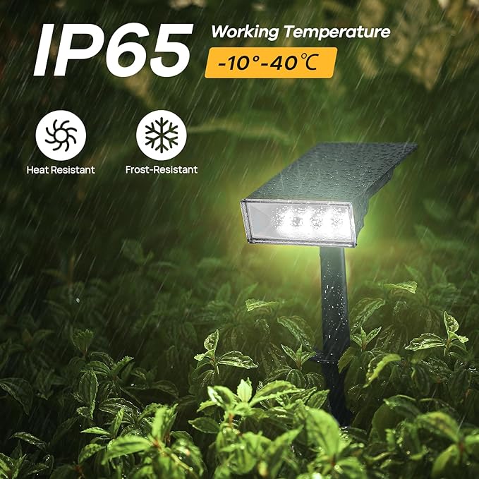 Consciot Solar Lights Outdoor 6500K Daylight Solar Spotlights Waterproof Landscape Lighting for Yard Garden Tree Pathway House Patio Outdoor Decor 4 Pack
