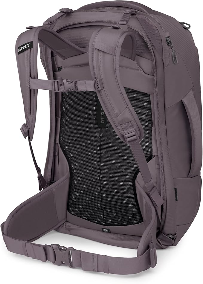 Osprey Fairview 40L Women's Travel Backpack - Carry On Bag with Laptop Sleeve and Toiletry Pocket Graphite Purple