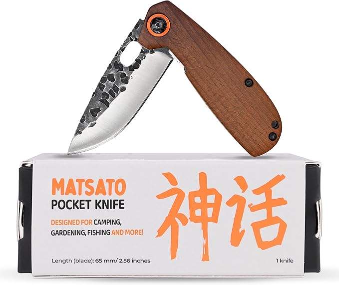 Matsato Folding Pocket Knife Small Pocket Knifes for Men &amp Women EDC Camping Knive Tactical Survival Knife Compact Folding Knife for Hunting Fishing Hiking and Outdoor Adventure 2.55 Inch bl