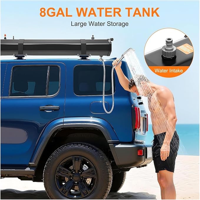 Portable 30L Camping Shower – Solar Ready for Beach &amp Travel