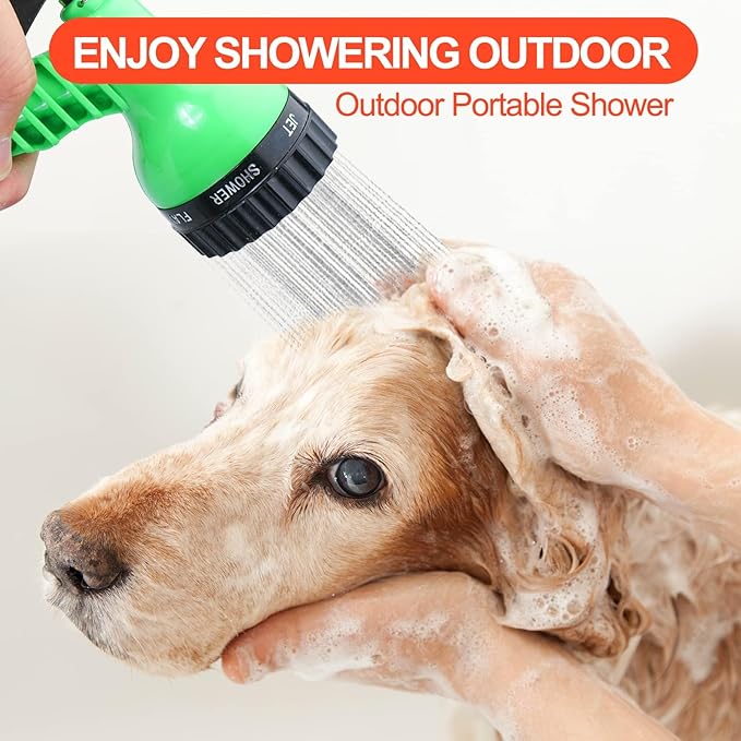 Finderomend Portable Shower for Camping with 7 Spray Modes Hand Press Camping Shower with Removable Hose and Shower HeadPressure Rinse Kits for Hiking Traveling Garden Beach Pet Shower