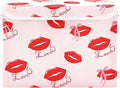 Collapsible Storage Bins with Lids Red Lips with Love Foldable Fabric Organizer Baskets for Closet Home &amp Seasonal Decor 16.5x12.6x11.8 Inches