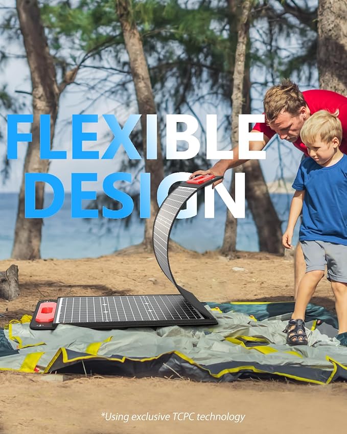 ELECAENTA 200W Portable Solar Panel for Jackery/EF Ecoflow/Bluetti/Anker Power Station 25% Conversion Ultra Lightweight Flexible &amp Foldable Solar Charger for Outdoors RVs Camping Off Grid